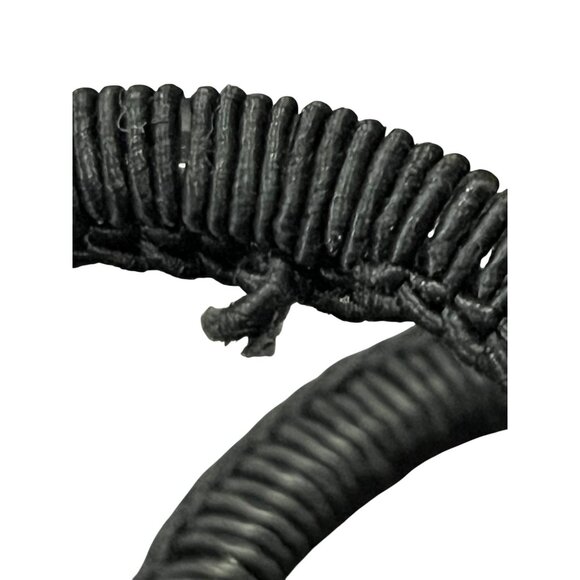 Vintage Black Crocheted Popcorn Stitch Handbag Small Purse Mid Century Used - Picture 7 of 16